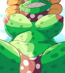  2019 absurd_res areola big_areola big_breasts big_nipples breasts bulge close-up clothed clothing cloud elemental_creature eyeless flaccid flora_fauna genitals green_body green_breasts green_lips green_penis gynomorph hi_res huge_breasts imp_(artist) intersex lips mario_bros mostly_nude multicolored_body navel nintendo nipples not_furry not_safe_for_reality outside penis petey_piranha piranha_plant plant presenting presenting_breasts presenting_bulge presenting_penis red_body sharp_teeth sky slightly_chubby smile solo spread_legs spreading teeth thick_lips thick_thighs topless underwear video_games white_body 