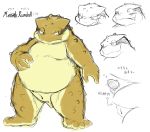  2011 amphibian anthro belly blush chiro_(artist) frog genitals kemono male messiah_rundall overweight overweight_anthro overweight_male penis simple_background slit solo text white_background 