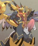  2020 absurd_res anthro balls beak cygames disembodied_hand dragalia_lost dragon erection genitals hi_res horus_(dragalia_lost) karukim_art male nintendo penis solo video_games wings 