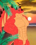  4:5 abs absurd_res anthro athletic barazoku biceps detailed dragon fingers hi_res horn hyper male male/male mostly muscular nude peca scales scalie solo spots squads standing windzurartz wings 
