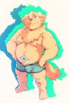  2020 absurd_res anthro belly bulge canid canine canis clothing cu_sith_(tas) domestic_dog heylaw21 hi_res kemono male mammal moobs nipples overweight overweight_anthro overweight_male solo tokyo_afterschool_summoners underwear video_games 