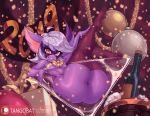  big_butt bottle breasts butt clothing female holidays league_of_legends legwear mask new_year not_furry purple_body riot_games solo tangobat thick_thighs thigh_highs thong tristana_(lol) underwear video_games wine_glass yordle 