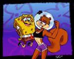  anthro bottomwear clothing duo female juneduck21 male male/female mammal muscular nickelodeon rodent sandy_cheeks sciurid shorts spongebob_squarepants spongebob_squarepants_(character) sportswear 