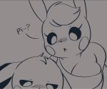  anthro big_breasts blush breasts duo english_text female hi_res joaoppereiraus kanna_(joaoppereiraus) leroy_(joaoppereiraus) looking_down male male/female monochrome nintendo pikachu pok&eacute;mon pok&eacute;mon_(species) text video_games 