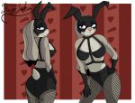  absurd_res anthro breasts butt clothed clothing disney fake_ears fake_rabbit_ears female fishnet gloves grey_body handwear hi_res judy_hopps lagomorph leporid lingerie mammal purple_eyes rabbit reylobo solo suit zootopia 