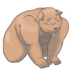  2009 alpha_channel anthro belly bodily_fluids brown_body brown_fur drooling fur humanoid_hands kiyo male mammal overweight overweight_anthro overweight_male saliva simple_background solo transparent_background ursid 