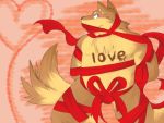  2010 anthro blush bound brown_body brown_fur canid canine canis domestic_dog fur ginnosuke holidays kemono male mammal overweight overweight_anthro overweight_male solo valentine&#039;s_day 