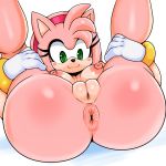 2020 alternate_version_at_source amy_rose anthro anus areola big_butt blush blush_stickers breasts butt eulipotyphlan eyelashes female genitals green_eyes hedgehog mammal matospectoru nipples nude pussy simple_background solo sonic_the_hedgehog_(series) white_background 