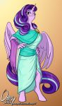  anthro anthrofied clothing equid female friendship_is_magic hair hi_res horn looking_at_viewer mammal my_little_pony omny87 pose purple_eyes purple_hair solo starlight_glimmer_(mlp) toga winged_unicorn wings 