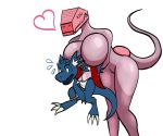  &lt;3 a_series absurd_res alsnapz_(alsnapz) big_breasts blush breasts claws duo eyeless featureless_breasts female helix hi_res huge_breasts humanoid jacksonbottestr kobold machine male male/female nipple_less nude open_mouth robot simple_background smile squish text video_games 