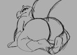  anthro big_butt butt curvy_figure eye_moisturizer female freckles huge_butt liz_(eye_moisturizer) looking_at_viewer nintendo pok&eacute;mon pok&eacute;mon_(species) reptile salandit scalie simple_background smile solo thick_tail thick_thighs video_games wide_hips 