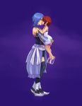  2girls absurdres age_difference aqua_(kingdom_hearts) blue_eyes blue_hair blush child commission commissioner_upload dress french_kiss highres kairi_(kingdom_hearts) kingdom_hearts kingdom_hearts_birth_by_sleep kiss lifting lifting_person m-a-v-e-r-i-c-k multiple_girls red_hair saliva short_hair tongue tongue_out yuri 