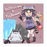  1:1 2020 animal_humanoid arai-san duo english_text feral fur grey_body grey_fur humanoid humanoid_hands kemono_friends mammal mammal_humanoid overweight procyonid procyonid_humanoid raccoon raccoon_humanoid sitting text trash trash_can umikazenet3 