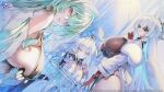  3girls absurdres azur_lane between_breasts bishop_(chess) blindfold blue_eyes breasts chess_piece chessboard closed_mouth coat commentary copyright_name covered_eyes dress elbow_gloves english_commentary from_side fur-trimmed_coat fur_trim gloves green_hair grey_hair hair_between_eyes hair_intakes hand_up highres holding holding_chess_piece huge_breasts king_(chess) krasny_kavkaz_(azur_lane) large_breasts light_smile long_hair long_sleeves looking_at_viewer moskva_(awaiting_the_next_move)_(azur_lane) moskva_(azur_lane) multiple_girls official_alternate_costume official_art parted_lips pawn_(chess) purple_eyes queen_(chess) red_gloves second-party_source shuri_(84k) sideboob sitting skindentation sovetsky_soyuz_(azur_lane) very_long_hair white_dress 