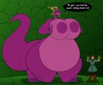  anthro bartok_the_magnificent breasts clothing dragon duo english_text female feral hi_res human ludmilla_(bartok) male mammal overweight overweight_anthro overweight_female shackles superix text 