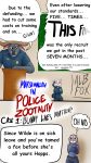  9:16 albinefox angry anthro big_breasts breasts canid canine chief_bogo clothing collar disney english_text female flat_chested fox hi_res humor inner_ear_fluff judy_hopps lagomorph leporid male mammal marshmallow_(albinefox) police_uniform politics profanity rabbit simple_background text thick_thighs tight_clothing tuft uniform wide_hips zootopia 