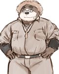  2020 4:5 anthro bottomwear clothing hat headgear headwear hi_res kemono male mammal overweight overweight_anthro overweight_male pants shirt simple_background solo straw_hat tokyo_afterschool_summoners topwear ursid video_games volos white_background yaki_atsuage 