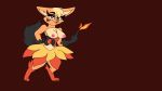  16:9 age_difference anasia123 anthro clothing dress female fire flamerana fur hi_res looking_at_viewer mammal older_female orange_body orange_fur rodent solo widescreen 