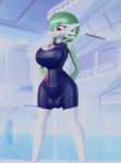  3d_(artwork) animal_genitalia animal_penis autotitfuck balls big_balls big_breasts big_penis blender_(software) breasts clothing digital_media_(artwork) equine_penis gardevoir genitals green_hair hair herm hi_res humanoid intersex masturbation nintendo penis pok&eacute;mon pok&eacute;mon_(species) solo swimwear tradelt video_games wide_hips 