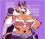  abs absurd_res anthro clothing felid flexing grizzlybrew hi_res live-a-hero male mammal muscular muscular_anthro muscular_male pantherine pecs raiki solo spandex superhero tiger tight_clothing 
