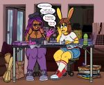  anthro claire_(ponehanon) clothed clothing dungeons_and_dragons duo english_text female hasbro hi_res lagomorph leporid mammal ponehanon profanity rabbit text wizards_of_the_coast 