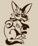  big_ears big_eyes canid canine fennec fennefox feral fox fur hi_res long_mouth male mammal minimalism negative_colors ornament simple_background small_tail solo stylish wallpaper 