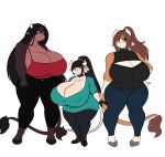  abby_(jwinkz) absurd_res anthro big_breasts bovid bovine breasts cattle cleavage cleavage_cutout clothed clothing group hi_res huge_breasts jwinkz keyhole_turtleneck mammal short_stack size_difference summer_(jwinkz) sweater topwear violet_(jwinkz) 