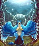  avian danji-isthmus feathers gryphon hi_res mythological_avian mythology river solo tagme underwater water wings 