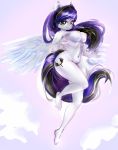  anthro breasts cute_face equid equine erect_nipples female flying haokan hasbro hi_res horse looking_at_viewer mammal my_little_pony nipples nude pegasus pinup plantigrade pose sky smile smiling_at_viewer solo spread_wings wings ych_result 