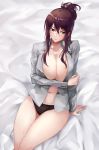  breast_hold id_:invaded no_bra open_shirt pantsu puru_(ex-150) 