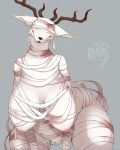  4:5 anthro antlers bandage beast_(bloodborne) big_breasts bloodborne breasts canid canine curvy_figure female fromsoftware fur hi_res horn huge_breasts inverted_nipples mammal monster nipples sagging_breasts solo sony_corporation sony_interactive_entertainment teeth thick_thighs tokumori_kaisen vicar_amelia video_games voluptuous white_body white_fur 