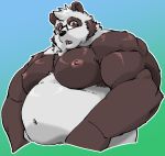  2020 anthro belly black_body black_fur exe_exem eyewear fur giant_panda glasses kemono male mammal moobs navel nipples overweight overweight_anthro overweight_male simple_background solo ursid white_body white_fur 