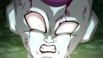  1boy absurdres blank_eyes blood blood_on_face bruise_on_face clenched_teeth cloud cloudy_sky dragon_ball dragon_ball_z face frieza green_sky highres light male_focus sky solo srojam teeth 