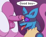  2020 ambiguous_gender anthro balls black_body black_fur blue_body blue_eyes blue_fur bodily_fluids cum cum_on_face dabelette dialogue drooling duo english_text fur genital_fluids genitals good_boy humanoid_genitalia humanoid_penis hypnosis legendary_pok&eacute;mon lucario male male/ambiguous male_(lore) mewtwo mind_control multicolored_body multicolored_eyes multicolored_fur nintendo nude open_mouth penis penis_on_face pok&eacute;mon pok&eacute;mon_(species) purple_background purple_body purple_eyes purple_fur ringed_eyes saliva simple_background speech_bubble text tongue tongue_out two_tone_body two_tone_fur uncut video_games white_body white_fur 