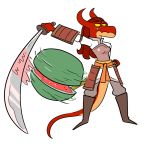  1:1 ac_stuart anthro chef dragon dragonborn dungeons_and_dragons food fruit hasbro katana keirio_(whaddon) melee_weapon melon plant samurai sword warrior watermelon weapon wizards_of_the_coast 