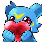  &lt;3 1:1 alpha_channel blitzdrachin blue_body blue_scales conditional_dnp digimon digimon_(species) emote low_res red_eyes scales veemon 