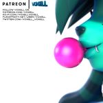  1:1 android animated anthro blowing_bubbles bubble_gum domestic_cat felid feline felis hybrid lagomorph leporid machine male mammal rabbit robot rubber short_playtime solo voxell voxell_voxell 