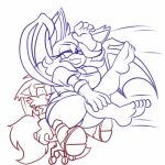  1:1 2_tails anthro big_breasts breasts canid canine chair chiropteran clothing duo female fox furniture hyoumaru male mammal miles_prower monochrome motion_lines multi_tail panties panty_shot rouge_the_bat sitting sonic_the_hedgehog_(series) underwear wings 
