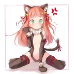  /\/\/\ 1girl :t aikatsu!_(series) aikatsu_stars! anger_vein angry animal_costume animal_ears arm_rest arm_up bangs bare_shoulders bell blunt_bangs blush border breasts cat_costume cat_ears cat_tail chocomoch cleavage_cutout elbow_gloves embarrassed fake_animal_ears fake_tail fang full_body fur_trim gloves green_eyes hair_bell hair_down hair_ornament hair_ribbon hairband highres leaning_forward leg_ribbon leotard long_hair navel_cutout orange_hair outside_border paw_gloves paw_shoes paws pink_border pout ribbon saotome_ako shoes simple_background sitting small_breasts solo spoken_anger_vein tail tail_bell tail_ribbon tearing_up thighhighs wariza white_background 