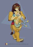  2020 ageplay anthro arm_tuft bodily_fluids briefs carrying clothing crying diaper diaper_bulge duo elbow_tufts eyewear father father_and_child father_and_son felid footwear genital_fluids glasses handpaw hindpaw junior_(puddlepup) kion lion male male/male mammal mane muscular_arms onesie open_mouth pantherine parent parent_and_child paws puddlepup red_briefs shaved_head shaved_tail shirt simple_background smile smirk socks son tank_top tears text topwear tuft underwear urine url wet_diaper wetting 