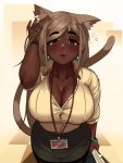  3:4 absurd_res animal_humanoid big_breasts blush breasts canid canid_humanoid canine canine_humanoid cleavage clothed clothing dark_skin female fox_humanoid hi_res humanoid kevbot looking_at_viewer mammal mammal_humanoid solo 