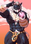  &lt;3 2020 abs amber_eyes animal_print anthro beard biceps black_body black_fur blowing_kiss chest_fur claws clothed clothing ear_piercing ear_ring eyewear facial_hair fangs felid feline final_fantasy final_fantasy_xiv flirting fur hair hrothgar leopard_print male mammal muscular muscular_anthro muscular_male nipple_piercing nipples one_eye_closed open_mouth pecs piercing pinup portrait pose pubes quads sharp_teeth skimpy sky solo speedo square_enix standing stripes sunglasses sunset swimwear taoren teeth three-quarter_portrait triceps video_games white_body white_fur white_hair wink yellow_stripes 