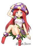  1girl breasts breath_of_fire breath_of_fire_ii dress hat legs long_hair looking_at_viewer pink_hair simple_background solo spar sudou_noboru white_background 