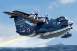  aircraft airplane boat cloud flying flying_boat japan_maritime_self-defense_force japan_self-defense_force mick_(m.ishizuka) military no_humans ocean propeller signature sky vehicle_focus vehicle_request water watercraft 