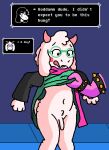  2026 aliasing anthro assisted_exposure balls biped black_sleeves blush blush_stickers boss_monster_(undertale) bovid bracelet caprine clothed clothing clothing_lift crotch_tuft darkner deltarune dialogue digital_media_(artwork) disembodied_hand dress dress_lift duo embarrassed english_text exposed eyebrows eyelashes eyewear fangs female flaccid fluffy fluffy_ears foreskin fur genitals glasses goat green_clothing green_dress green_eyewear green_glasses head_tuft hi_res hip_tuft horn humanoid_genitalia humanoid_penis jewelry knock-kneed long_ears looking_down male male/female mammal medium_penis monster navel no_underwear open_mouth outside pawpads paws penis pink_horn pink_scarf pixel_vibri raised_arms ralsei reptile scalie scarf scut_tail short_tail simple_background slightly_chubby solo_focus spiked_bracelet spikes standing surprised susie_(deltarune) tail teeth text text_box three-quarter_view tuft undertale_(series) white_body white_fur wide_eyed 