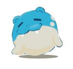  :3 chinese_commentary closed_eyes commentary_request facing_viewer fangs full_body hightguy lowres no_humans nostrils pokemon pokemon_(creature) pokemon_focus seal_(animal) shadow simple_background smile solo spheal white_background 