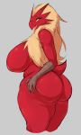 3:5 absurd_res anthro avian bedroom_eyes behniis big_breasts blaziken breasts butt curvy_figure female hi_res huge_breasts looking_at_viewer narrowed_eyes nintendo non-mammal_breasts open_mouth open_smile pok&eacute;mon pok&eacute;mon_(species) seductive simple_background smile solo thick_thighs tongue tongue_out video_games voluptuous wide_hips 