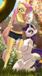  9:16 anthro anthro_on_anthro anthroponiessfm big_breasts breasts collar duo equid equine female female/female fluttershy_(mlp) friendship_is_magic hasbro hi_res horn mammal my_little_pony nipples nude petplay rarity_(mlp) roleplay unicorn 