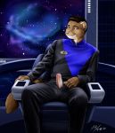  anthro captain clothing conditional_dnp foreskin genitals male mammal mink moodyferret mustelid musteline penis rock_out_with_your_cock_out sandy science_fiction solo space spacecraft uncut uniform vehicle 