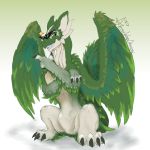  1:1 2020 4_fingers 4_toes digital_media_(artwork) dragon feathered_dragon feathered_wings feathers fingers green_eyes hi_res looking_at_viewer male semi-anthro smile solo toes weisswinddragon wingless_dragon wings 